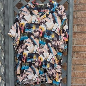 No Boundaries Colorful Graphic Button-Up Shirt